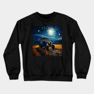 Dungaree Dreams Farmer's Style, Tractor Starry Night Crewneck Sweatshirt